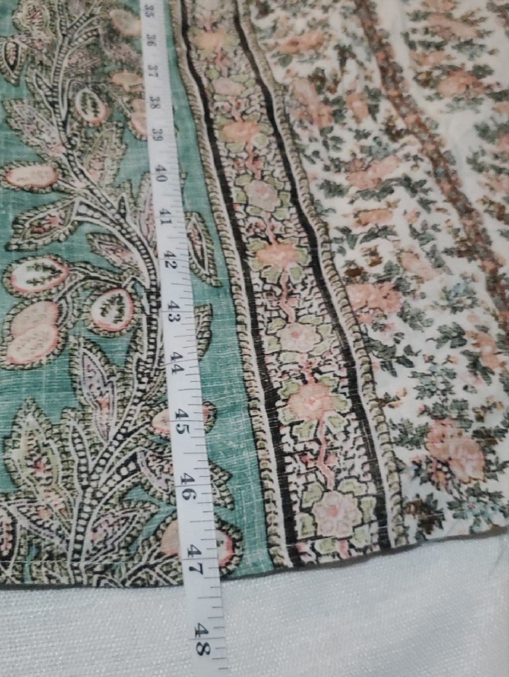 D'ASCOLI Cotton Midi Dress Large Ruffle-Trim Maxi Dress in Cream Green - Picture 13 of 13